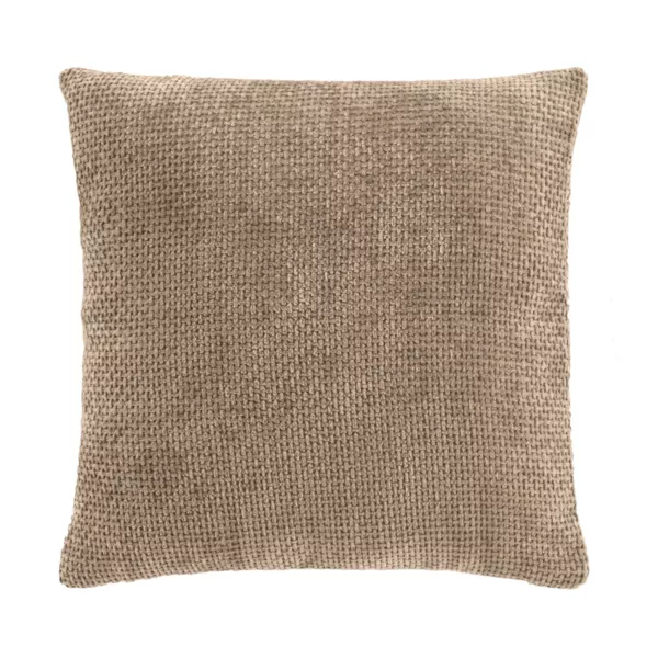 Velours vierkant kussen (45 x 45 cm) Leo Beige