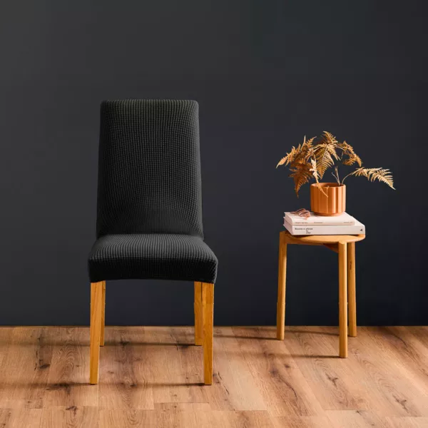 Housse de Chaise extensible effet gaufr (40 x 40 cm) Sacha Noir
