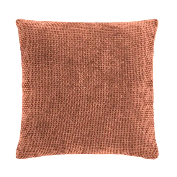 Velours chenille vierkante kussenhoes (40 x 40 cm) Leo Roze