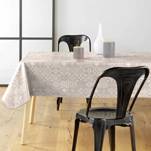 Mantel rectangular recubierto de PVC (140 x 240 cm) Carella Blanco