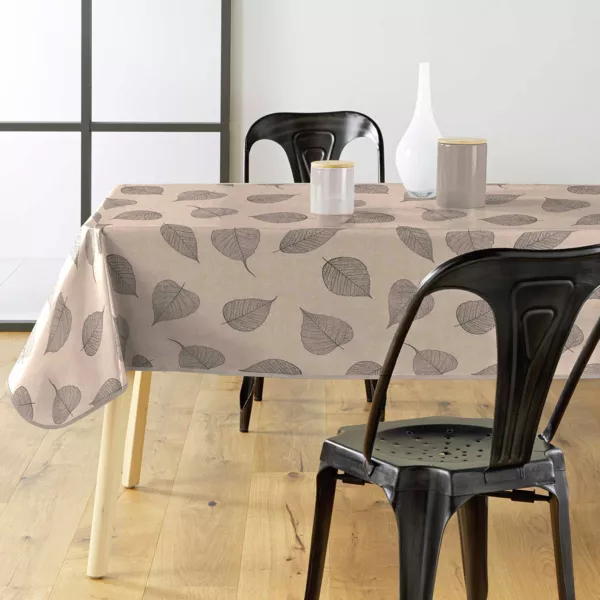 Rechthoekig tafelkleed gecoat PVC (140 x 240 cm) Feuillys Beige