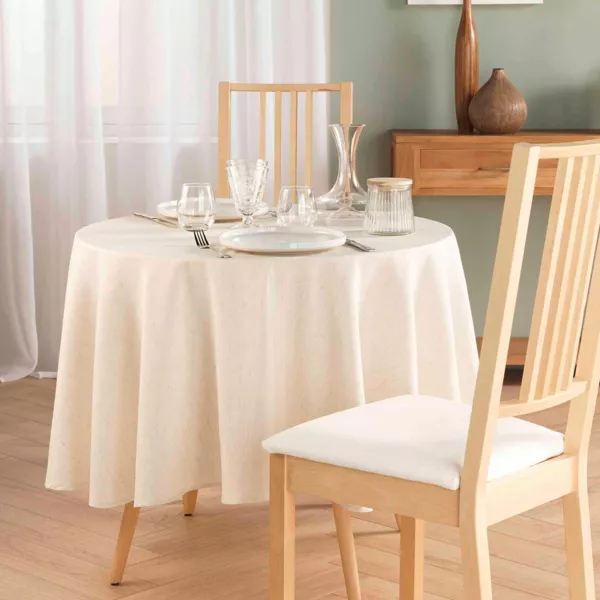 Mantel redondo de lino (180 cm) Pauline Marfil