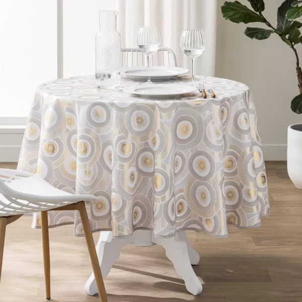 Ronde tafelkleed vlekbestendig (180 cm) Eclipse Wit