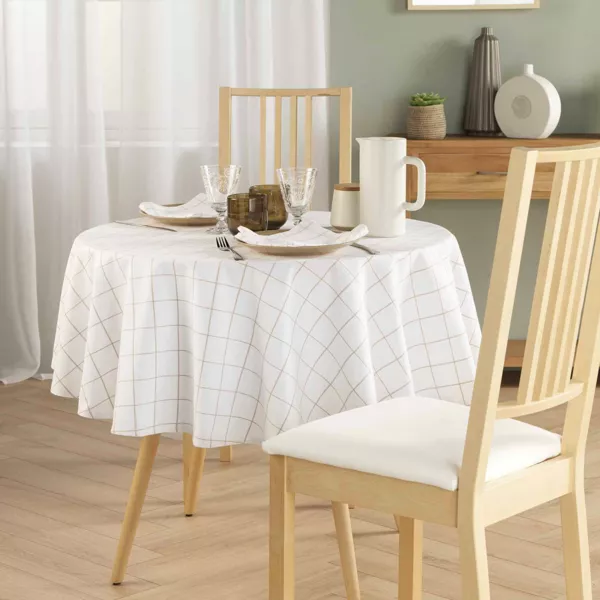 Nappe ronde coton (180 cm) Axel Blanche