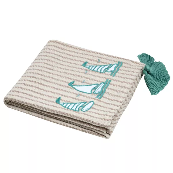 Plaid coton recyclé canapé (125 x 150 cm) Barbade Ecru