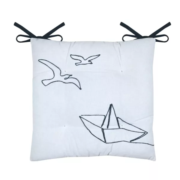 Coussin de chaise carré coton (38 x 38 cm) Bordemer Blanc