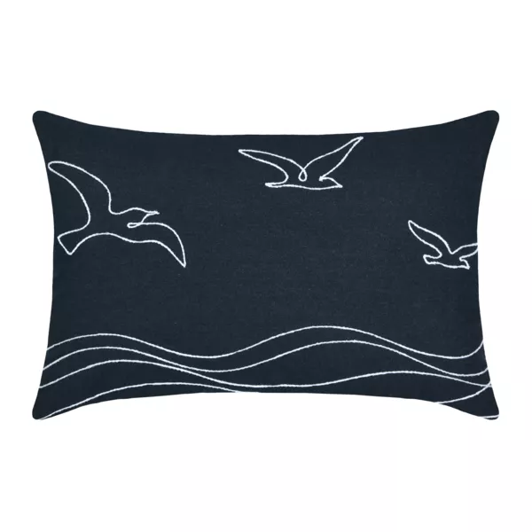 Coussin rectangulaire coton (40 x 60 cm) Bordemer Bleu jeans