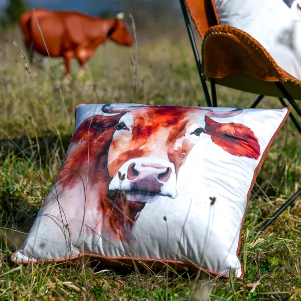 Coussin carré (50 x 50 cm) Fernande Marron cognac