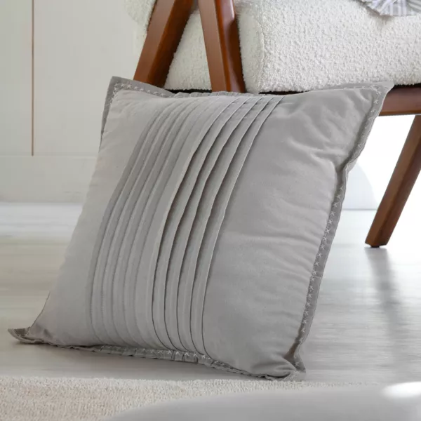 Coussin carré coton (50 x 50 cm) Joséphine Gris clair