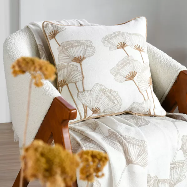 Cojín cuadrado de algodón (45 x 45 cm) Oriana Marfil