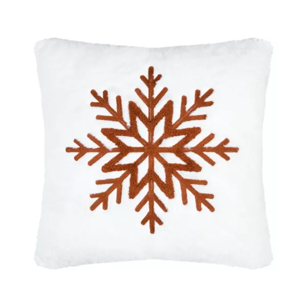 Vierkant kussen nepbont (45 x 45 cm) Wildforest Rood