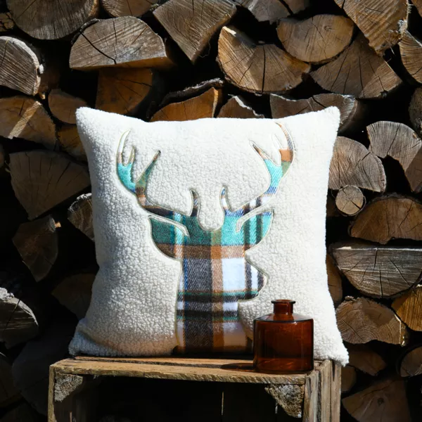 Coussin carré fausse fourrure (45 x 45 cm) Wildforest Vert