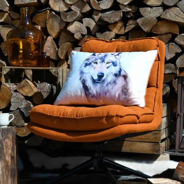 Coussin Rectangulaire (40 x 60 cm) Faune Ecru