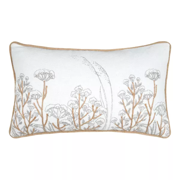 Coussin rectangulaire coton (30 x 50 cm) Oriana Ecru