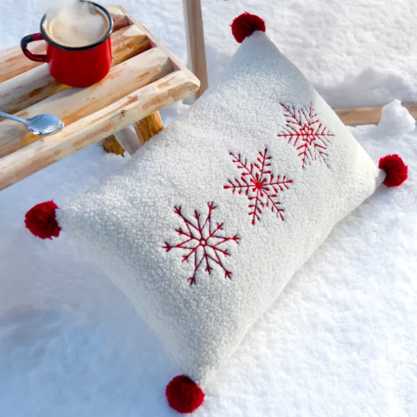 Rechthoekig kussen met nepbont effect (30 x 50 cm) Bessey Rood