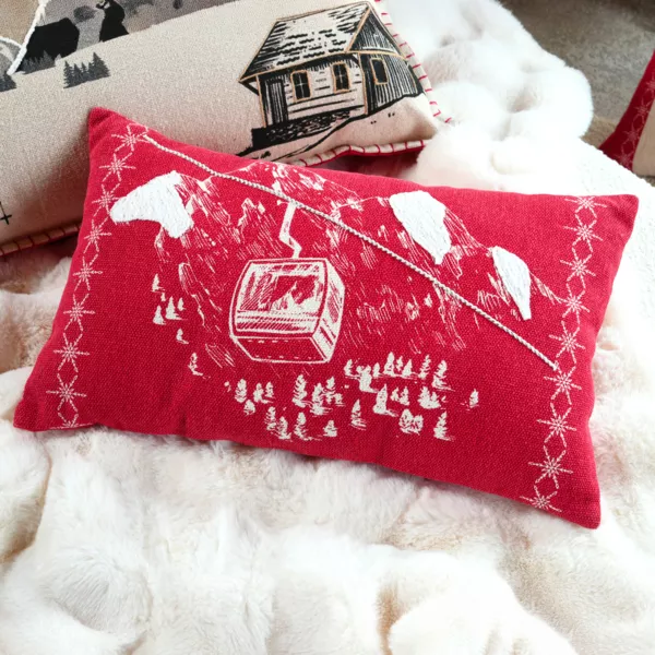 Cojín rectangular de algodón (30 x 50 cm) Villard Rojo