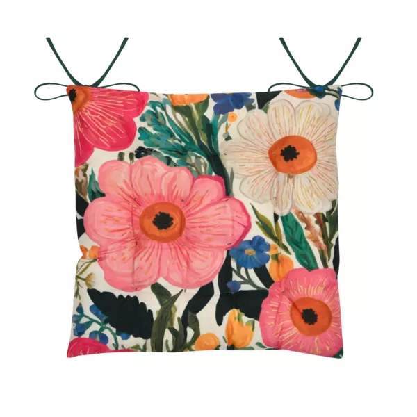 Coussin de chaise carré en coton (38 x 38 cm) Betty Multicolore