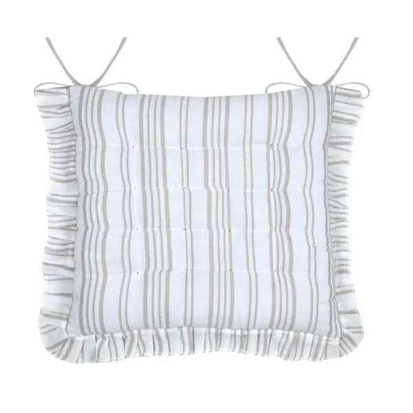 Coussin de chaise carré coton (38 x 38 cm) Joséphine Ecru