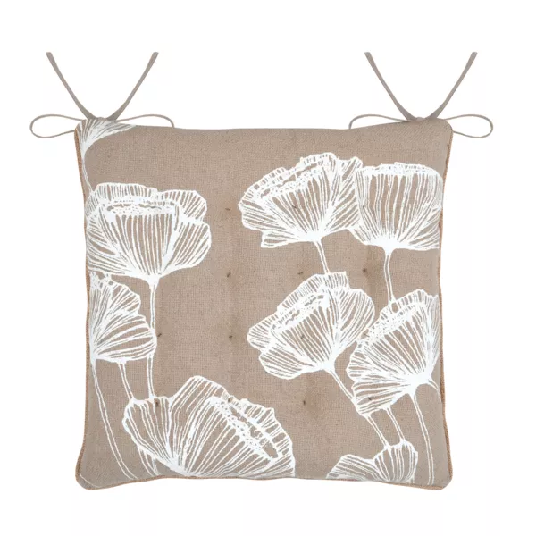 Vierkant katoenen stoelkussen (38 x 38 cm) Oriana Beige