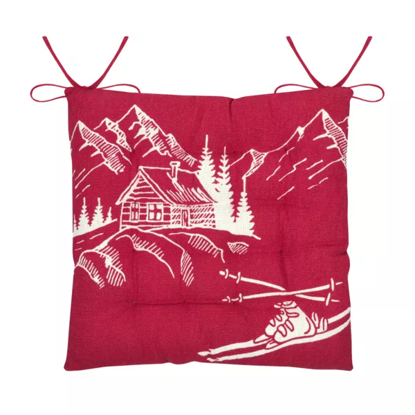 Cuscino per sedia quadrato in cotone (38x38 cm) Villard Bordeaux