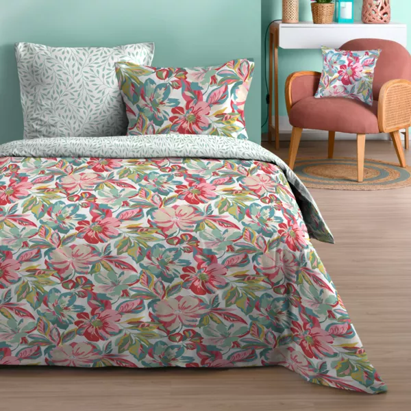 Housse de couette et deux taies d'oreiller en coton (240 x 220 cm) Martina Multicolore