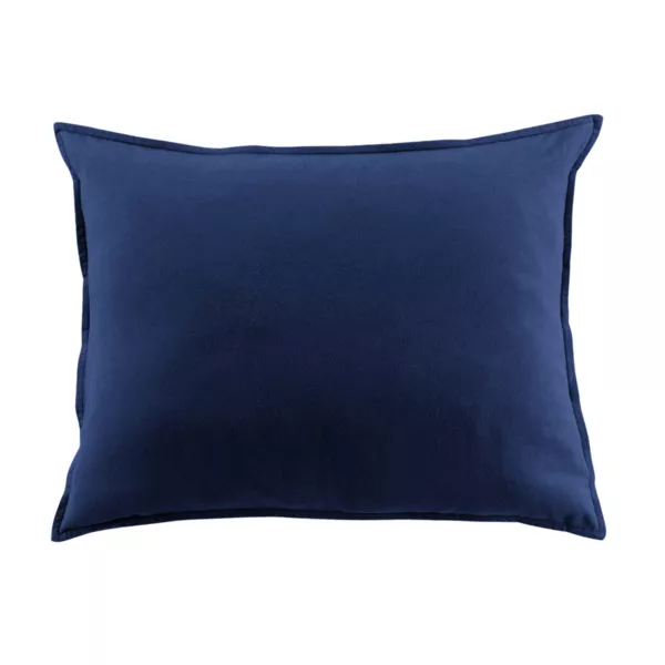 Taie d'oreiller rectangulaire flanelle de coton (50 x 80 cm) Nina Bleu nuit