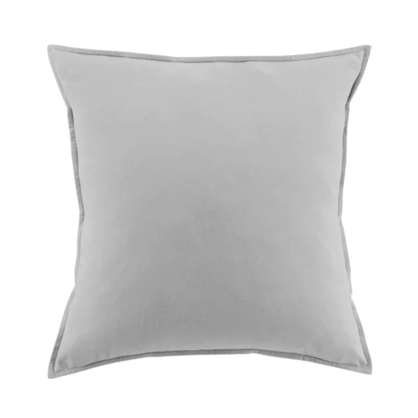 Taie d'oreiller carrée flanelle de coton (63 x 63 cm) Nina Gris clair