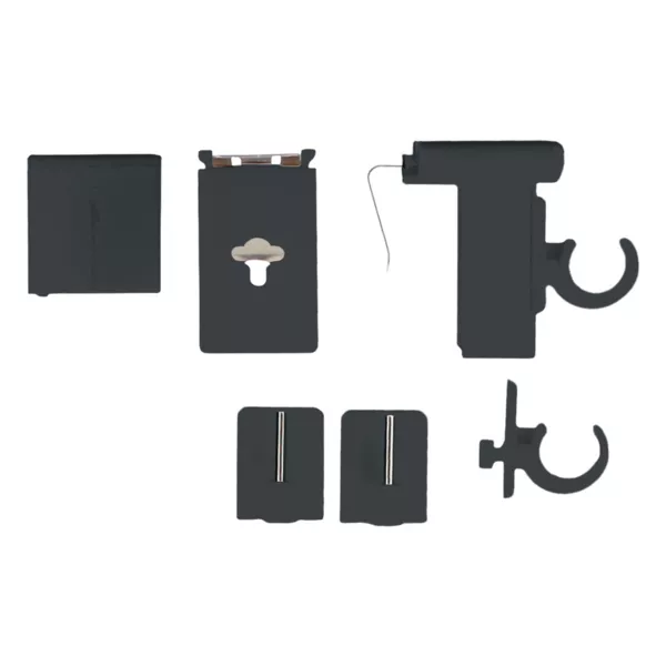 Lot de 2 supports tringle PVC Clip Gris anthracite