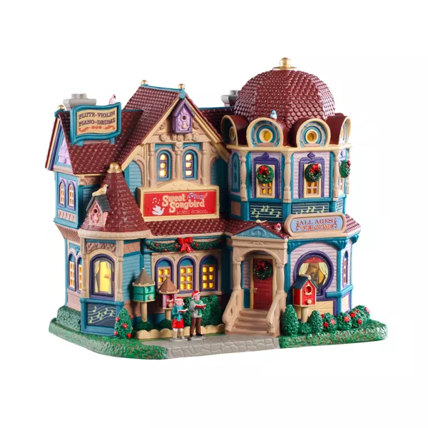 Village de Noël Lemax lumineux École de musique L'Oiseau chanteur