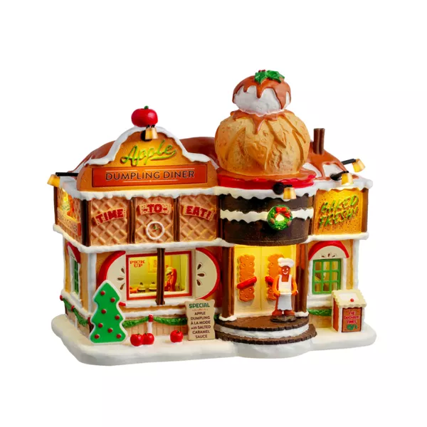 Lemax Kerstdorp verlicht Restaurant Appel Dumpling