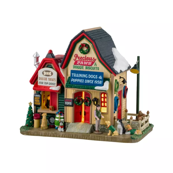 Village de Noël Lemax lumineux Jolies Pattes Et Biscuits Pour Chiens