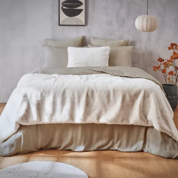 Edredón de piel sintética (90 x 220 cm) Finn Blanco