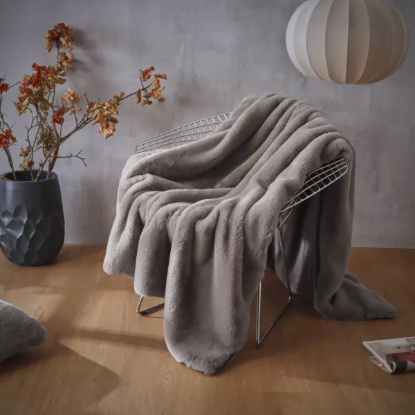 Plaid fausse fourrure (140 x 200 cm) Finn Taupe