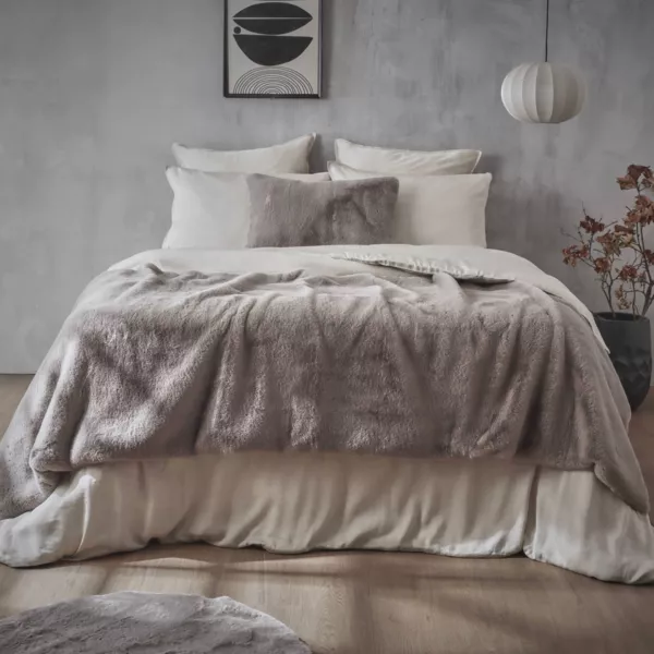 Nepbont dekbed (90 x 220 cm) Finn Taupe