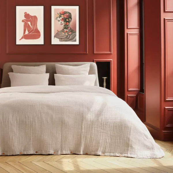 Housse de couette quadruple gaze de coton (240 x 220 cm) Victoria x GaĂŻa Beige pampa