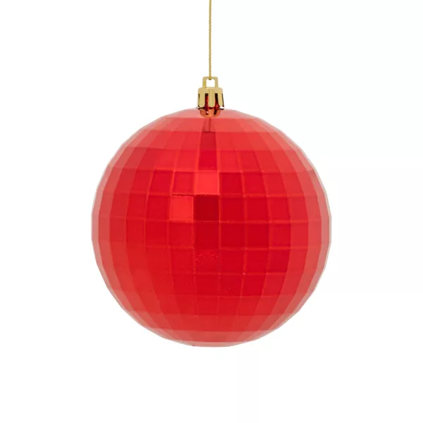 Lot de 14 boules de Noël (D160 mm) Miroir Rouge