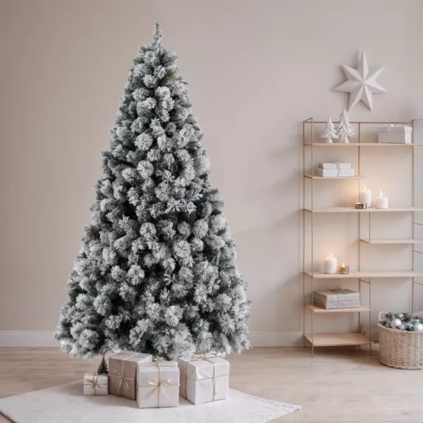 Sapin artificiel de Noël (H180 cm) Edmonton Vert enneigé