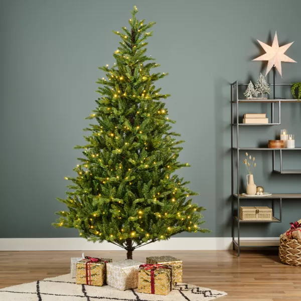 Sapin de Noël artificiel lumineux 560 LED (H240 cm) Allix Vert sapin