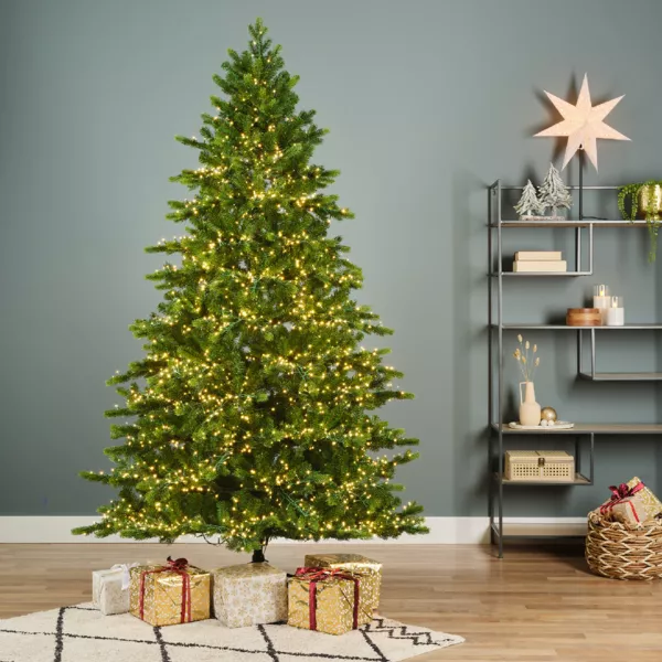 Sapin de Noël artificiel lumineux 4000 LED (H210 cm) Caucasia Nordmann Vert sapin