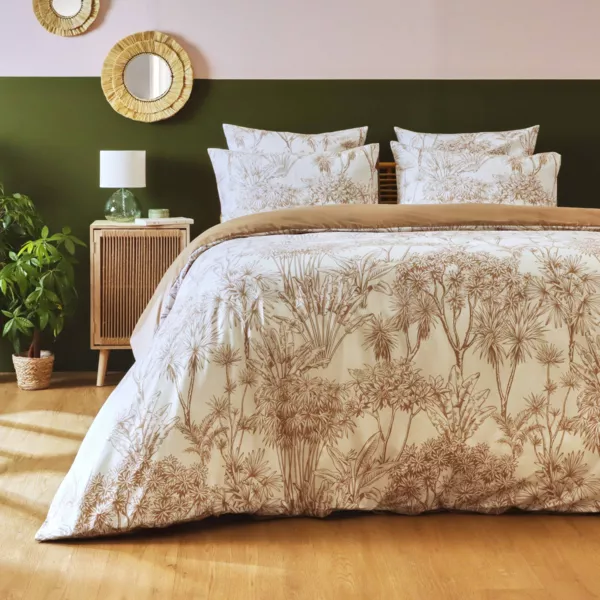 Housse de couette coton (260 x 240 cm) Lara Marron