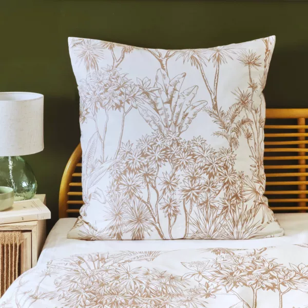 Taie d'oreiller carrée coton (63 x 63 cm) Lara Marron