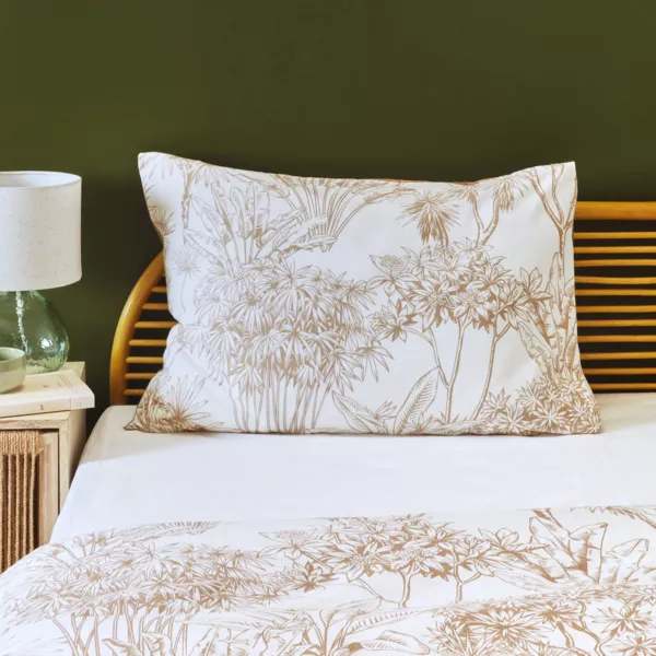 Funda de almohada rectangular de algodón (50 x 70 cm) Lara Marrón