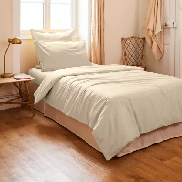 Housse de couette percale de coton (140 x 200 cm) Cali Beige