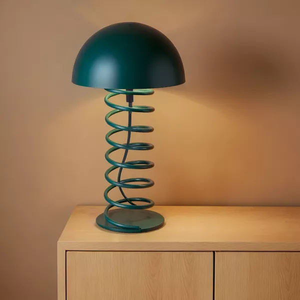 Lampe à poser en métal (H32 cm) Zigzag Bleue