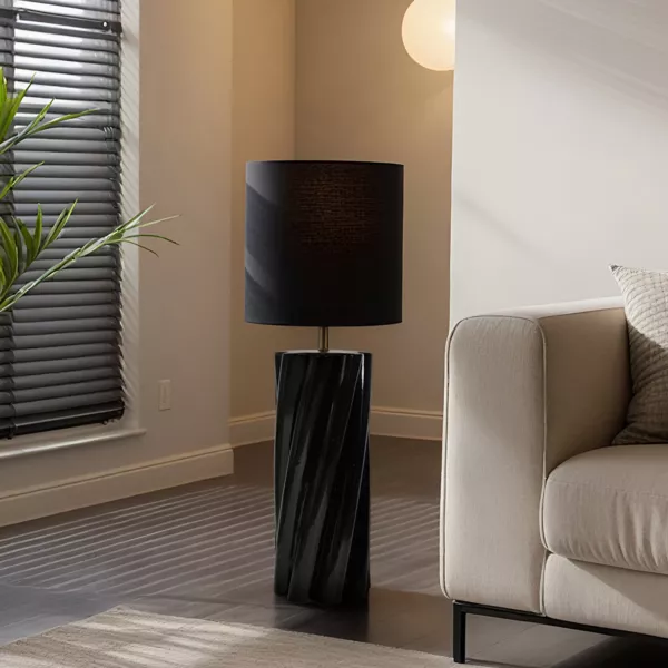 Bordlampe i Keramik (H104 cm) Twist Sort