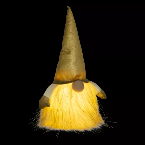 Lutin lumineux à piles (H40 cm) Rémi et bonnet Doré