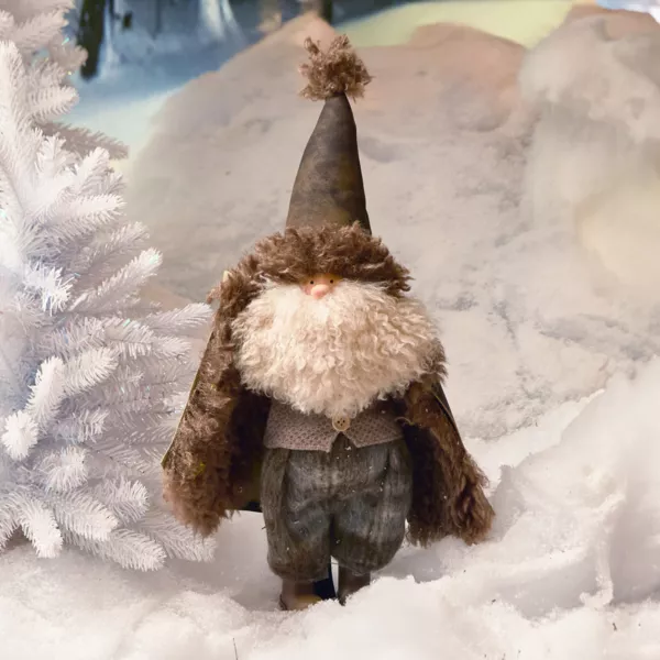 Père Noël déco traditionnel (H45 cm) Georges barbe blanche