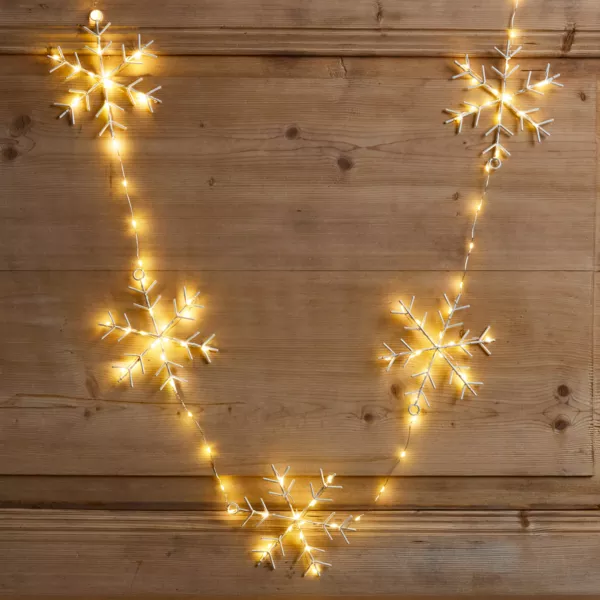 Ghirlanda luminosa 2,25 m 160 micro LED Cristalli di neve Bianco caldo