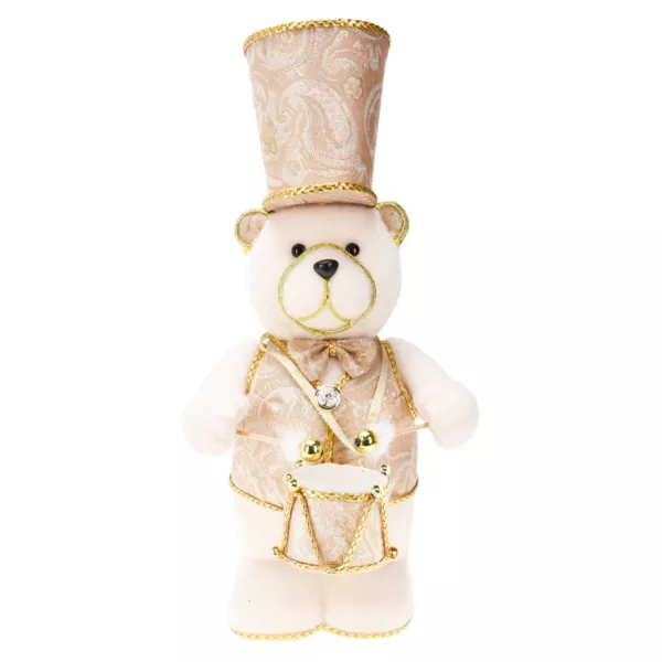 Orso di Natale decorativo (H39 cm) Maestoso musicista Oro