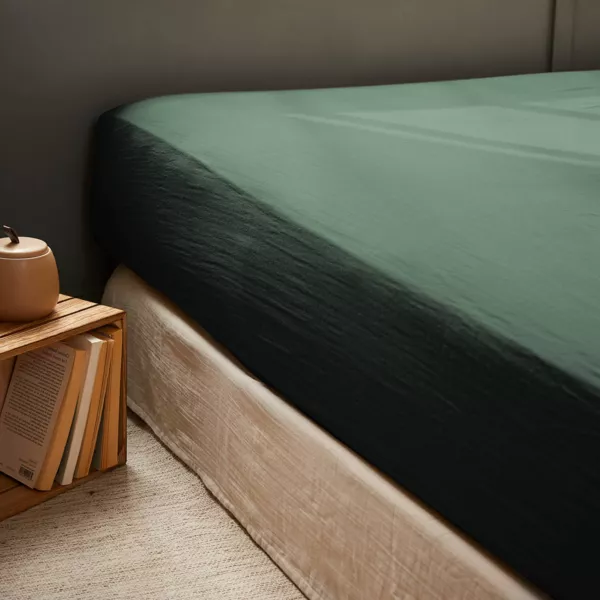 Lenzuolo con angoli garza di cotone (140 x 190 cm) Ga�a Verde abete